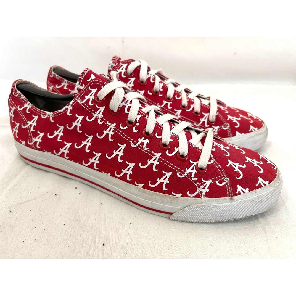 Row One Alabama Crimson Tide Red  Low Top Canvas Logo Sneakers Mens 11 W 12.5